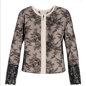 🆕 Chicos black label lace cut moto jacket.
